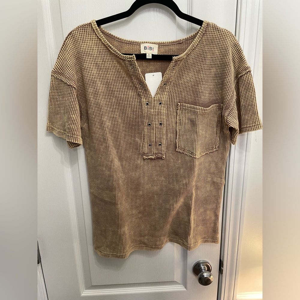 NWT waffle short sleeve top
